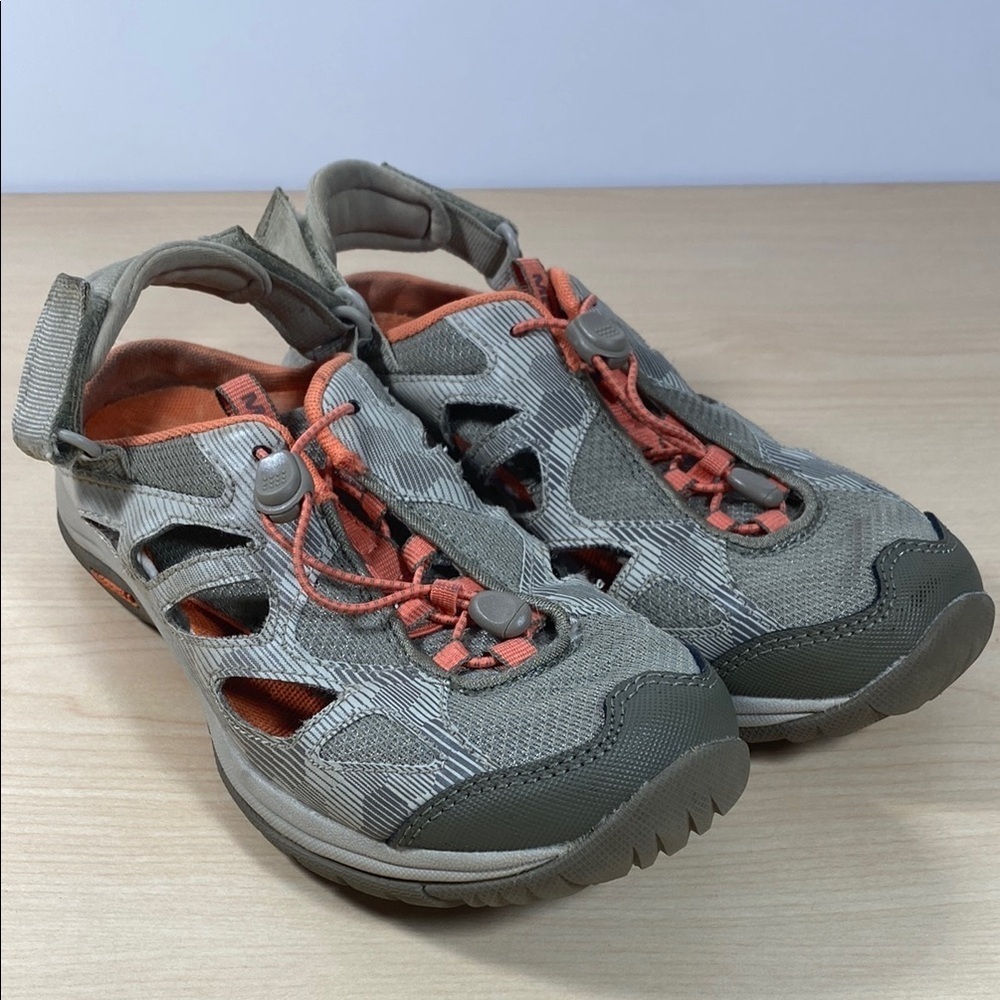 Merrell Zeolite Edge Shandal Khaki and Coral Athletic Closed toe Sandals